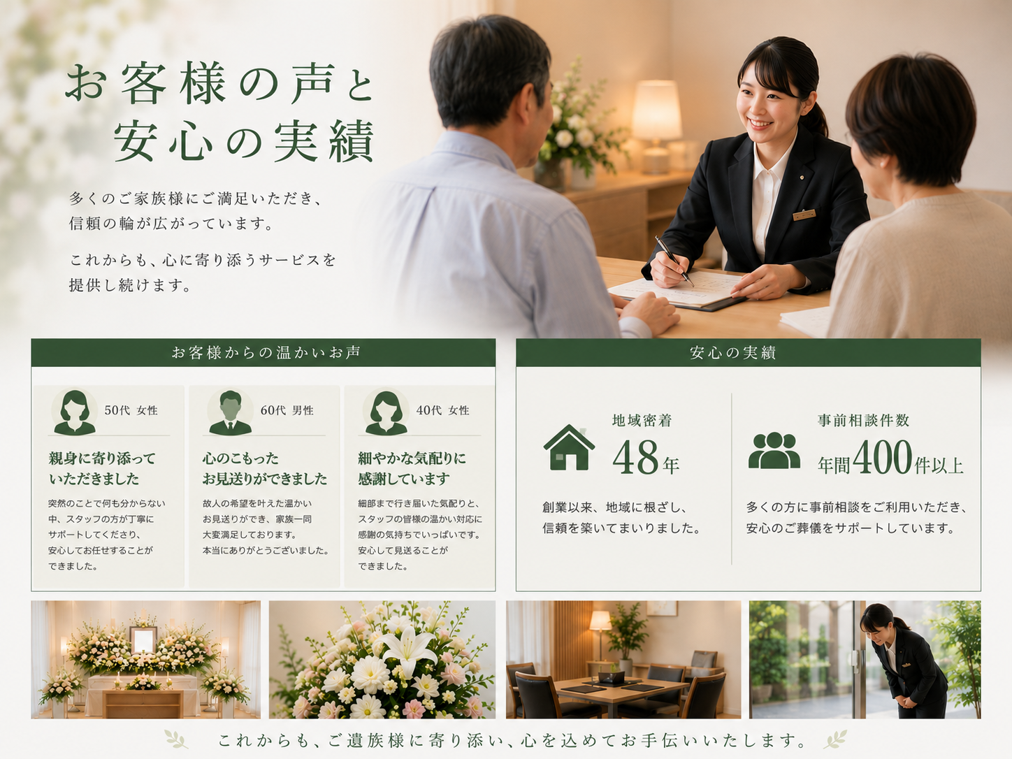 お客様の声と安心の実績