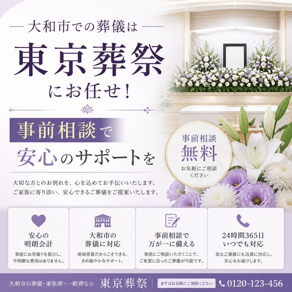 大和市での葬儀は東京葬祭にお任せ！事前相談で安心のサポートを